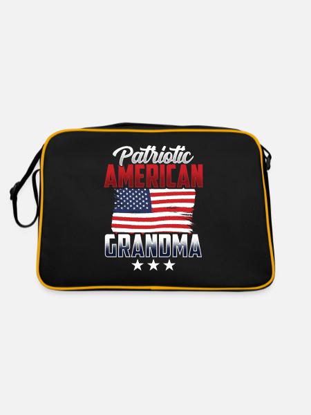 Grand-mère patriotique américaine Patriot US - Sac Retro - noir/or - Dos