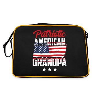 Patriotic American Grandfather US Patriot - Retro Bag - black/gold - Back