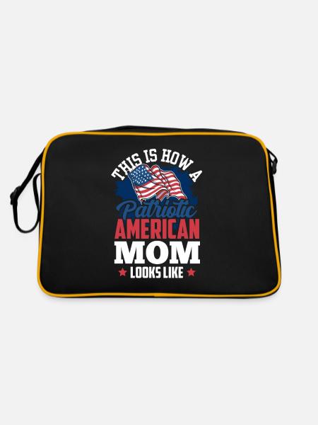 Voici à quoi ressemble une mère américaine patriotique aux États-Unis - Sac Retro - noir/or - Dos