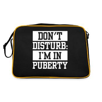Bitte Nicht Stören: Ich Bin In Der Pubertät - Retro Tasche - Schwarz/Gold - Hinten
