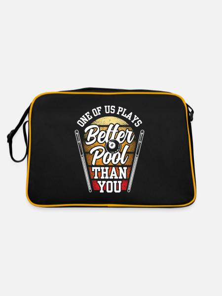 One of us plays pool better than you billiards - Retro Bag - black/gold - Back