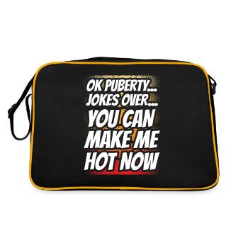 Ok Pubertät Du Kannst Mich Jetzt Heiß Machen - Retro Tasche - Schwarz/Gold - Hinten