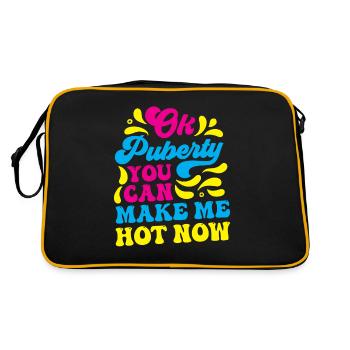 Ok Pubertät Du Kannst Mich Jetzt Heiß Machen - Retro Tasche - Schwarz/Gold - Hinten