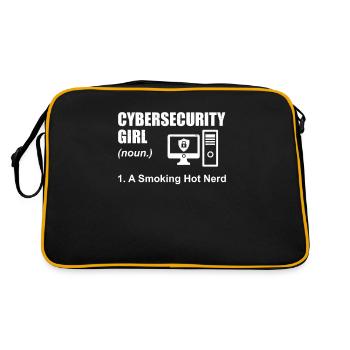 Hillarious Cybersecurity Girl Definition For A - Retro Bag - black/gold - Back