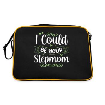 Ich Könnte Deine Stiefmutter Sein Kind Ziehmutter - Retro Tasche - Schwarz/Gold - Hinten