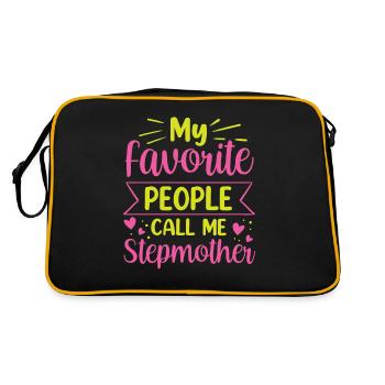 My favorite people call me stepmother - Retro Bag - black/gold - Back