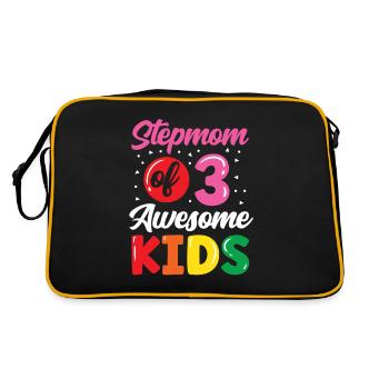 Stepmother of three great children - Retro Bag - black/gold - Back