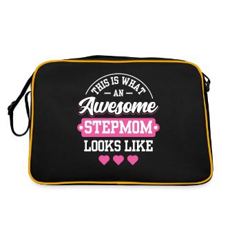 So Sieht Eine Großartige Stiefmutter Aus - Retro Tasche - Schwarz/Gold - Hinten