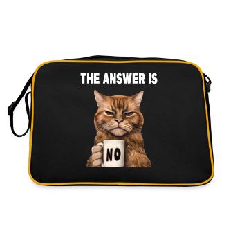 La réponse est non. Chat grincheux et drôle - Sac Retro - noir/or - Dos