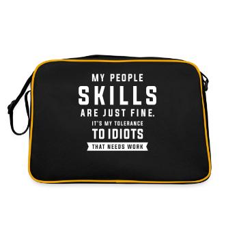 My People Skills Are Just Fine Funny Sarcastic - Retro Bag - black/gold - Back