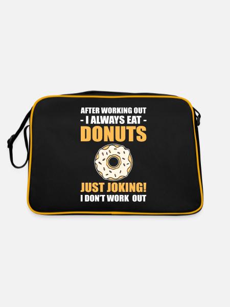 Après l’entraînement, je mange toujours des beignets. Juste - Sac Retro - noir/or - Dos