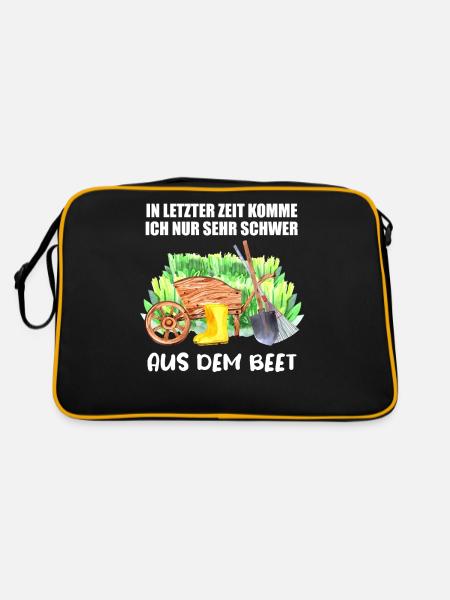 Garten Beet Lustiger Spruch Gärtner Geschenkidee - Retro Tasche - Schwarz/Gold