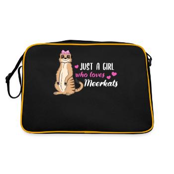 Erdmännchen Spruch Geschenk Damen Mädchen - Retro Tasche - Schwarz/Gold - Hinten