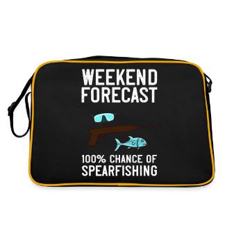 Speerfischen Speerfischer Fische Speer Fischer - Retro Tasche - Schwarz/Gold - Hinten