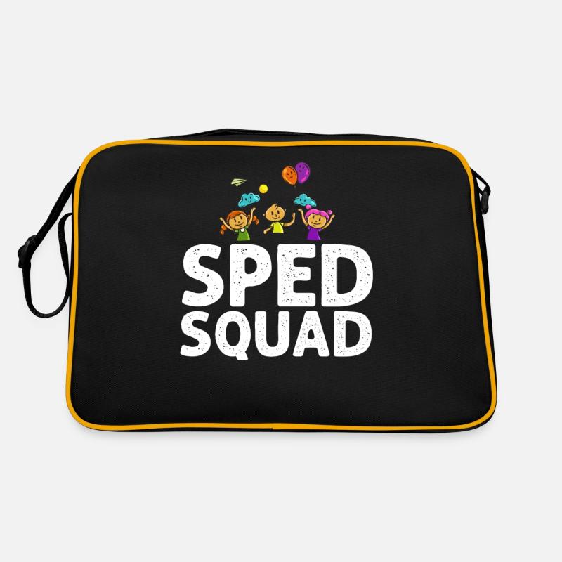 Sonderschule Sonderpädagogik Förderbedarf Fördern - Retro Tasche - Schwarz/Gold