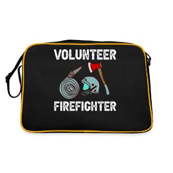 Ehrenamtlicher Feuerwehrmann Feuerwehr Freiwillige - Retro Tasche - Schwarz/Gold - Hinten