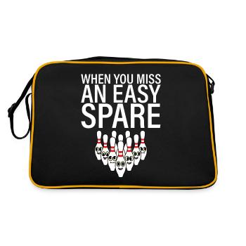 When You Miss An Easy Spare 2 - Retro Bag - black/gold - Back
