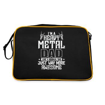I'm a Heavy Metal Dad awesome Musik Band - Retro Tasche - Schwarz/Gold - Hinten