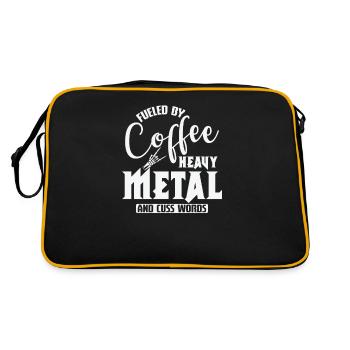 Fueled by Coffee Heavy Metal and cuss Words - Retro Bag - black/gold - Back