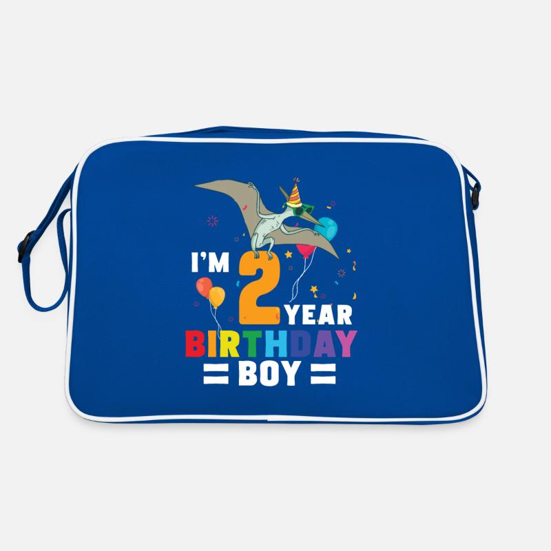 I'm 2 Birthday Boy Pterodactylus 2 Year Old 2nd Retro Tasche
