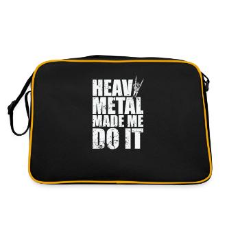 Heavy Metal Made me do it Music Band - Sac Retro - noir/or - Dos