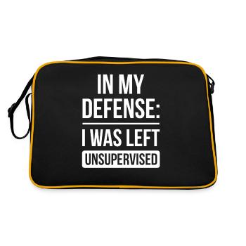 Laissé sans surveillance pour ma défense - Sac Retro - noir/or - Dos