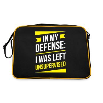 Laissé sans surveillance pour ma défense - Sac Retro - noir/or - Dos