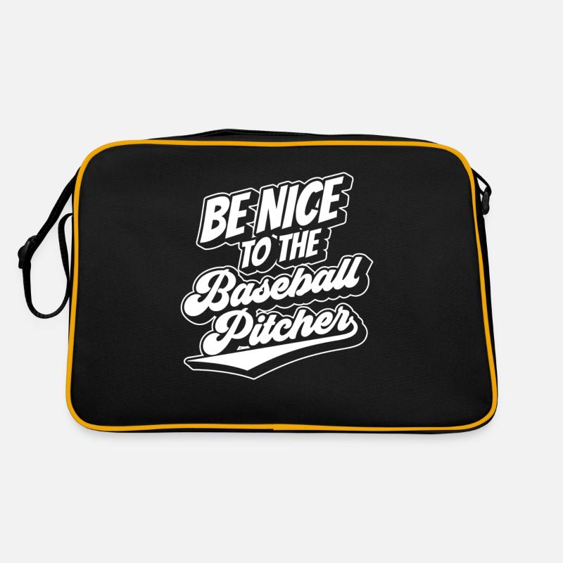 Sei Nett Zum Baseball Pitcher Werfer Spieler Hobby Retro Tasche