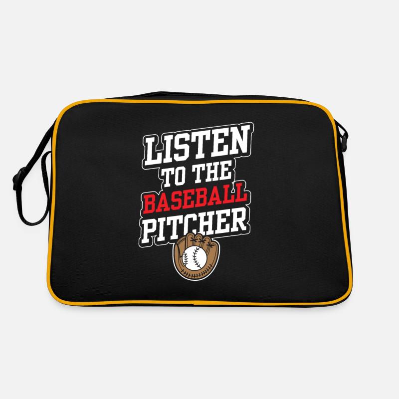 Listening to the Baseball Pitcher Hobby Pitcher Player Retro Bag