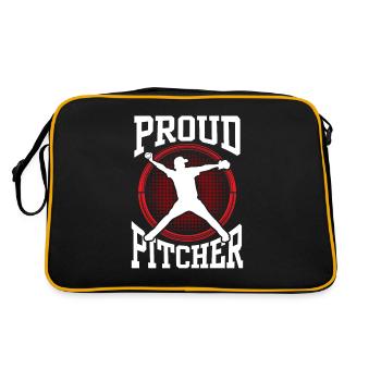 Proud Baseball Pitcher Player Thrower Hobby - Retro Bag - black/gold - Back