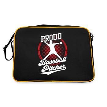 Proud Baseball Pitcher Player Thrower Hobby - Retro Bag - black/gold - Back