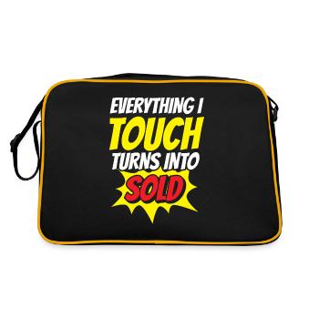 Alles Was Ich Berühre Wird Verkauft Makler Häuser - Retro Tasche - Schwarz/Gold - Hinten