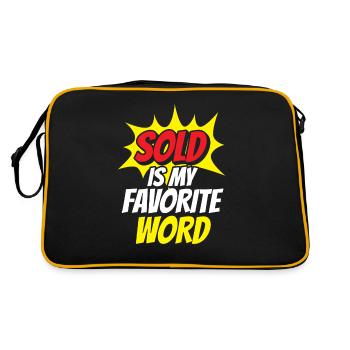 Verkauft Ist Mein Liebstes Wort Immobilienmakler - Retro Tasche - Schwarz/Gold - Hinten