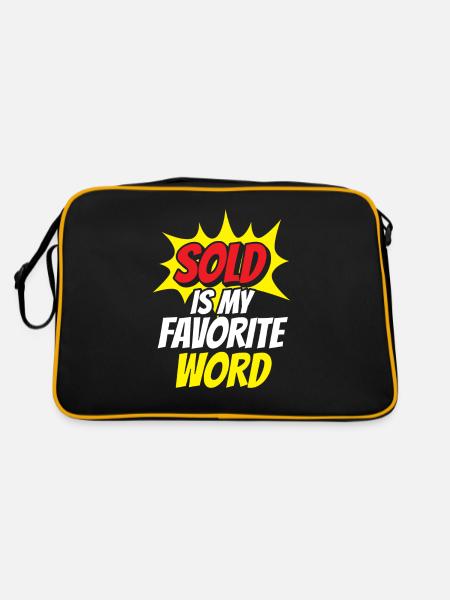 Vendu est mon mot préféré Agent immobilier - Sac Retro - noir/or - Dos