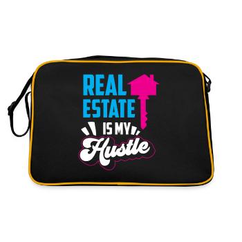 Immobilien Sind Mein Geschäft Immobilienmakler - Retro Tasche - Schwarz/Gold - Hinten