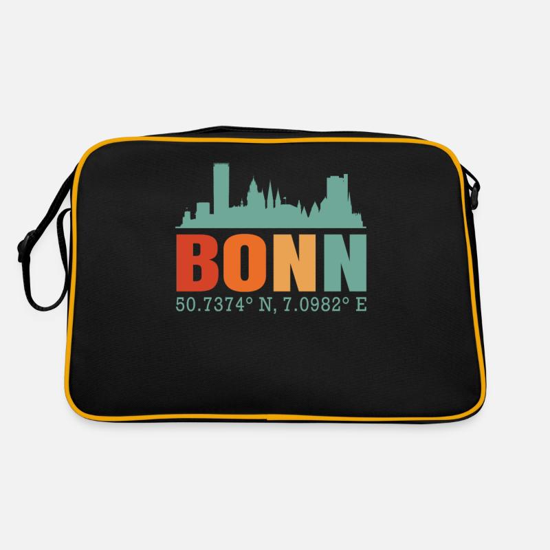 Bonn - Retro Tasche - Schwarz/Gold