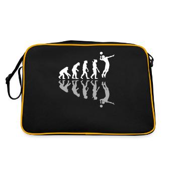 Human Evolution Volleyball Player Sport Lover - Retro Tasche - Schwarz/Gold - Hinten
