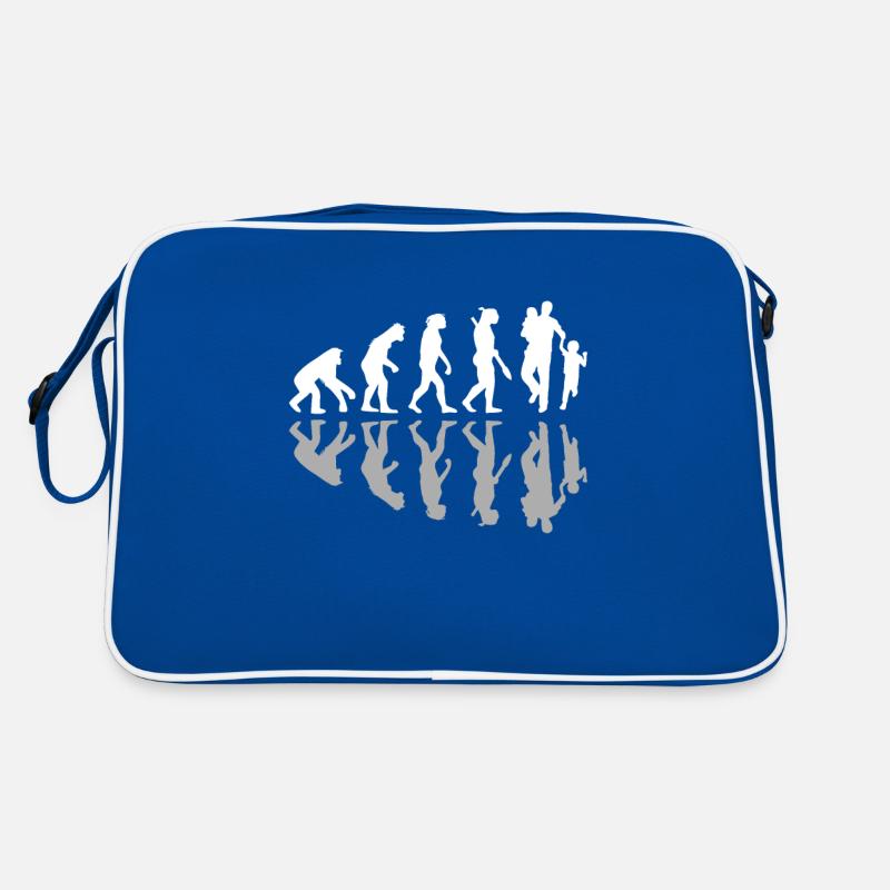 Human Evolution Dad Of Two Family Father Retro Tasche