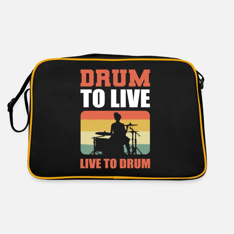 Live to Drum. Drum to Live Drummer Drumset Sac Retro