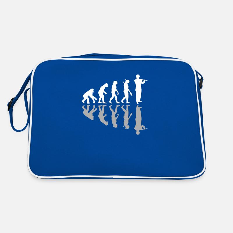 Human Evolution Flutist Musician Flute Player Retro Tasche
