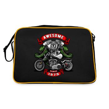 Awesome since 1979, biker's birthday - Retro Bag - black/gold - Back