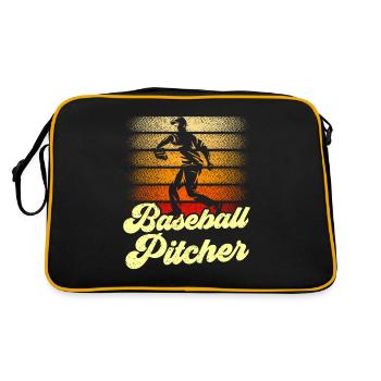 Baseball Pitcher Player Thrower Hobby - Retro Bag - black/gold - Back