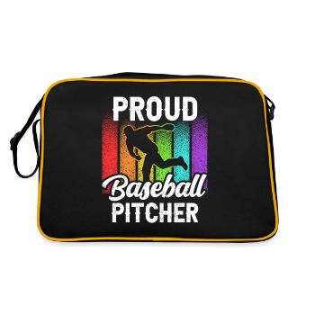 Proud Baseball Pitcher Hobby Pitcher Player - Retro Bag - black/gold - Back
