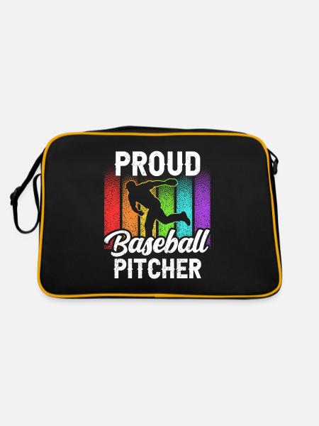 Fier lanceur de baseball Joueur de lanceur amateur - Sac Retro - noir/or - Dos