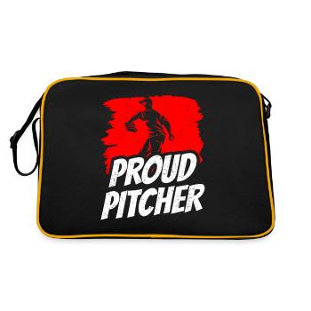 Proud Baseball Pitcher Player Thrower Hobby - Retro Bag - black/gold - Back