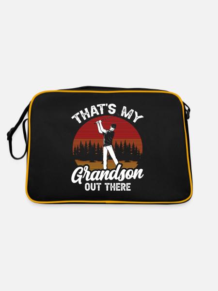 This is my grandson out there playing golf - Retro Bag - black/gold - Back