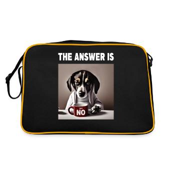 La réponse est non. Grincheux Chien drôle - Sac Retro - noir/or - Dos