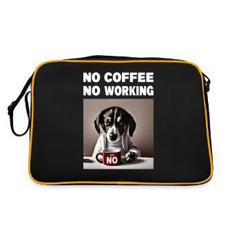 Pas de café pas de travail. Grincheux Chien drôle - Sac Retro - noir/or - Dos