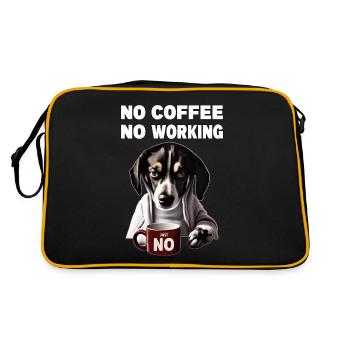 Pas de café pas de travail. Grincheux Chien drôle - Sac Retro - noir/or - Dos