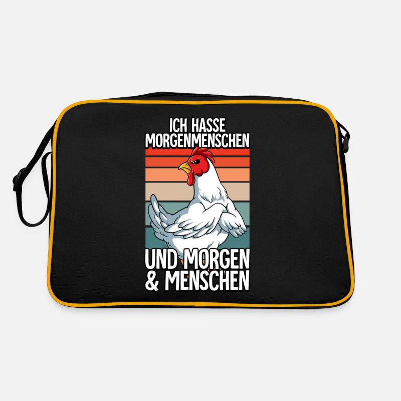 Ich Hasse Morgenmenschen Huhn Retro Tasche